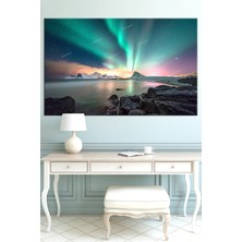  4K Hd Kalite Mgi Design Kuzey Işıkları Dekoratif Kanvas Tablo