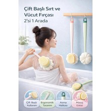 Berdina Home Çift Taraflı Uzun Saplı Sırt Fırçası Duş Lifi Masaj Etkili Banyo Kesesi Banyo Lifi ve Süngeri
