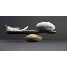  4K Hd Kalite Mgi Design Taş ve Tüy Denge Kanvas Tablo