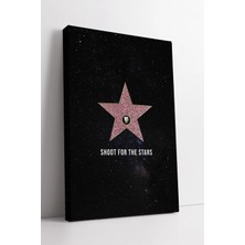  4K Hd Kalite Mgi Design Yıldız Sembolü Shoot For The Stars Uzay Temalı Ilham Verici Modern Kanvas Tablo Dekoru