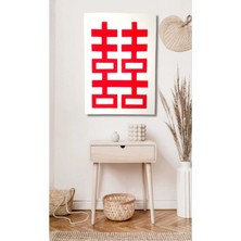  4K Hd Kalite Mgi Design Feng Shui Double Happiness Duvar Tablosu Hd Dijital Baskı Dikey Kanvas Tablo