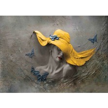  4K Hd Kalite Mgi Design Sarı Şapkalı Duvar Kanvas Tablo