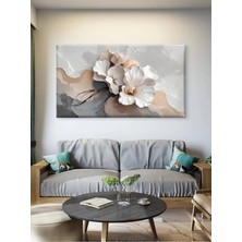  4K Hd Kalite Mgi Design Beyazın Narinliği - Beyaz Çiçekler - Baskı Kanvas Tablo