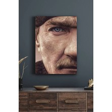  4K Hd Kalite Mgi Design Mavi Gözler Atatürk Dekoratif Hd Baskı Kanvas Tablosu Hd Dijital Baskı Dikey Kanvas Tablo