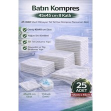 Urfakent Batın Kompres 45X45 cm 8 Katlı 25 Adet Tel Tel Gaz Kompres Steril Olmayan Pansuman Bezi