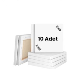 10 Adet 20X20 Kaliteli Arkadan Zımbalı Tuval