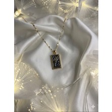 Altın Renk Yıldız Figürlü Çelik Tarot Kolye, Tarot Kolye, Renk Atmaz, Çelik Kadın Kolye