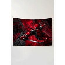 Charmbi Deadpool Yatay Duvar Örtüsü – Büyük Boy Tapestry Duvar Halısı, Oyun Anime Film Oda Dekor