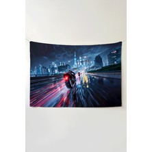 Charmbi Şehir Turu Yatay Duvar Örtüsü – Büyük Boy Tapestry Duvar Halısı, Oyun Anime Film Oda Dekor