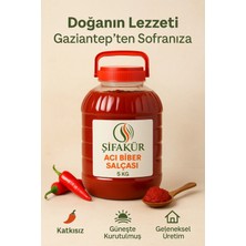 Şifakür Bitkisel Sağlık Ürünleri Acı Biber Salçası Güneşte Kurutulmuş Gaziantep Yoğun Lezzet 5 KG