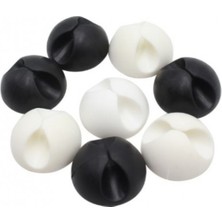 Derin Stok Siyah Beyaz Kablo Sabitleme Klipsi 10'lu