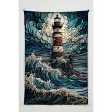 Charmbi Issız Deniz Feneri Duvar Örtüsü – Büyük Boy Tapestry Duvar Halısı, Oyun Anime Film Oda Dekor