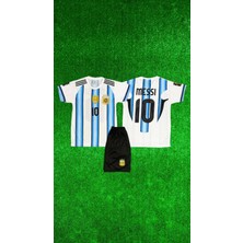 Rodak Spor Messi 10 Arjantin Beyaz Şortlu Çocuk Forması 2’li Takım