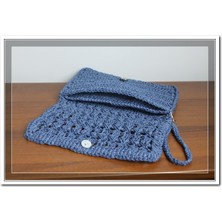 Aley Life El Yapımı Kağıt Ip Clutch & Makyaj Çantası –lacivert