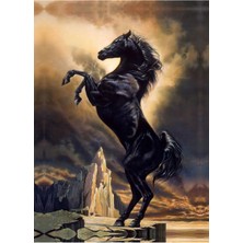  4K Hd Kalite Mgi Design Şahlanmış At-John Rowe Hd Dijital Baskı Dikey Kanvas Tablo Salon Şık Dekor