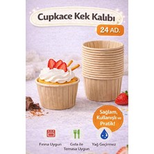 Berdina Home 24’lü Kraft Muffin Cupcake Kek Kapsülü Naturel Kağıt Kalıp Konsept Parti Airfryer ve Fırın Uyumlu