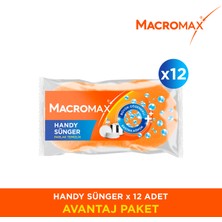 Macromax Handy Renkli Gözenekli Bulaşık Süngeri 12 Adet Avantaj Paket