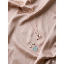 Rose Renk Kuyruk Figürlü Inci Detaylı Çelik Kolye,kararmaz Çelik Renk Atmaz Kadın Kolye