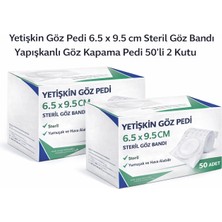 Urfakent Yetişkin Göz Pedi 6.5 x 9.5 cm Steril Yapışkanlı Göz Bandı 50’li 2 Kutu Göz Kapama Pedi