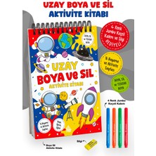 Parodi Yayınları Uzay Boya ve Sil Aktivite Kitabı | 4 Renk Jumbo Keçeli Kalem ve Silgi Hediyeli