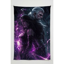 Charmbi The Witcher  Duvar Örtüsü – Büyük Boy Tapestry Duvar Halısı, Oyun Anime Film Oda Dekor