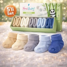 Novibaby 5'li Bambu Yenidoğan Bebek Çorap I Winter Boy I Kız Erkek Bebek Çorabı