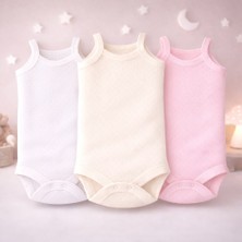 Novibaby 3'lü Jakarlı Bebek Body Zıbın 100% Pamuk Ekstra Yumuşak Hava Alan Kumaş