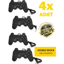 Giyitec Bilgisayar Pc USB Oyun Kolu Gamepad Analog Titreşimli Double Shock 4 Adet