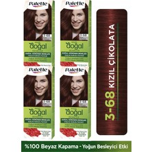 Palette Kalıcı Doğal Renkler 3-68 Kızıl Çikolata Saç Boyası 4'lü Paket