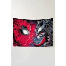 Charmbi Örümcek Adam Vs Venom Yatay Duvar Örtüsü – Büyük Boy Tapestry Duvar Halısı, Oyun Anime Film Oda Dekor