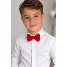 Vitrinmixmini %100 El yapımı Ayarlanabilen  Erkek Çocuk Kırmızı Renk  Papyon - Kutulu-23 nisan özel