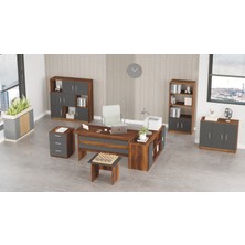 L'occi Concept Diego Abcdefg 7'li Ofis Büro Masa Takımı Barok-Antrasit Gri