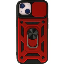 Hnrlishp Newface Iphone 15 Kılıf Pars Lens Yüzüklü Silikon - Kırmızı