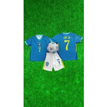 Rodak Spor Vinicius Jr 7 Turkuaz Brezilya Şortlu Çocuk Forması 2’li Takım