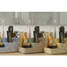 Modern Geometrik Banyo Organizeri - Voronoi Desenli Diş Fırçalık ve Kozmetik Standı