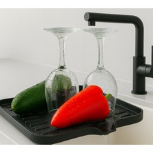 Modern Dikey Çizgili Dekoratif Meyvelik - 3D Tasarım Mat Siyah Geniş Sunum Kasesi & Estetik Salon Objesi