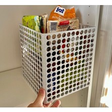 Modern Gözenekli Tasarım Derin Kiler Organizeri - Mutfak Dolabı Içi Atıştırmalık ve Paket Gıda Düzenleyici Sepet