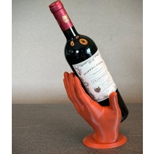 El Formunda Şarap Şişesi Tutucu - 3D Yazıcı Sanatsal Şarap Standı - Dekoratif Mutfak Aksesuarı