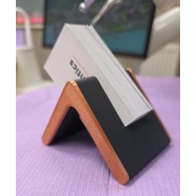 "endüstriyel A-Form Masaüstü Kartvizit Standı - Lüks Bakır/siyah Ofis Düzenleyici"