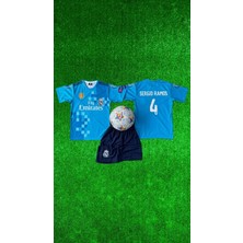 Rodak Spor Ramos 4 R.madrid Turkuaz Şortlu Çocuk Forması 2’li Takım