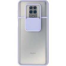 Hnrlishp Newface Xiaomi Redmi Note 9  Kılıf Palm Buzlu Kamera Sürgülü Silikon - Lila