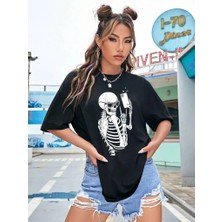 Baskılı Kadın T-Shirt - Siyah