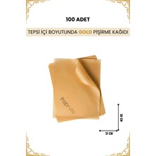 Paprulo Ağartılmamış Fırın Pişirme Kağıdı 100 Adet Tepsi Içi Boyutunda 37X30 L Boy Gold Kalite
