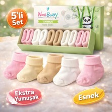 Novibaby 5'li Bambu Yenidoğan Bebek Çorap I Sweet I 0-6 Ay