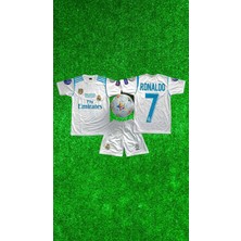 Rodak Spor Ronaldo 7 Beyaz R.madrid Şortlu Çocuk Forması 2’li Takım