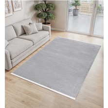 Cinka Home Modern Tasarımlı Halı Yumuşak Doku Saçaklı Tozumaz Tüylenmez Klasik Salon Oturma Odası 7102 Gri