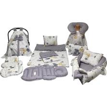 Happy Baby Dikiş Atölyesi 13’lü Babynest Puset Örtüsü Alt Açma Emzirme Yastığı Ana Kucağı Bebek Arabası Minderi