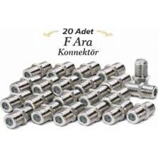ConiGitar F Ara Konnektör (20 Adet) Anten Kablolarını Birleştirir Ek Yapar Dişi-Dişi Kablo Birleştirici