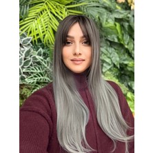 Aura Peruk Gri Ombreli Düz Perçemli Emma Modelimiz