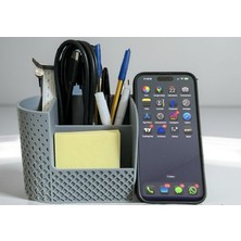 Çok Fonksiyonlu Masaüstü Organizer - 3D Tasarım Kalemlik, Telefon Standı ve Notluk Düzenleyici